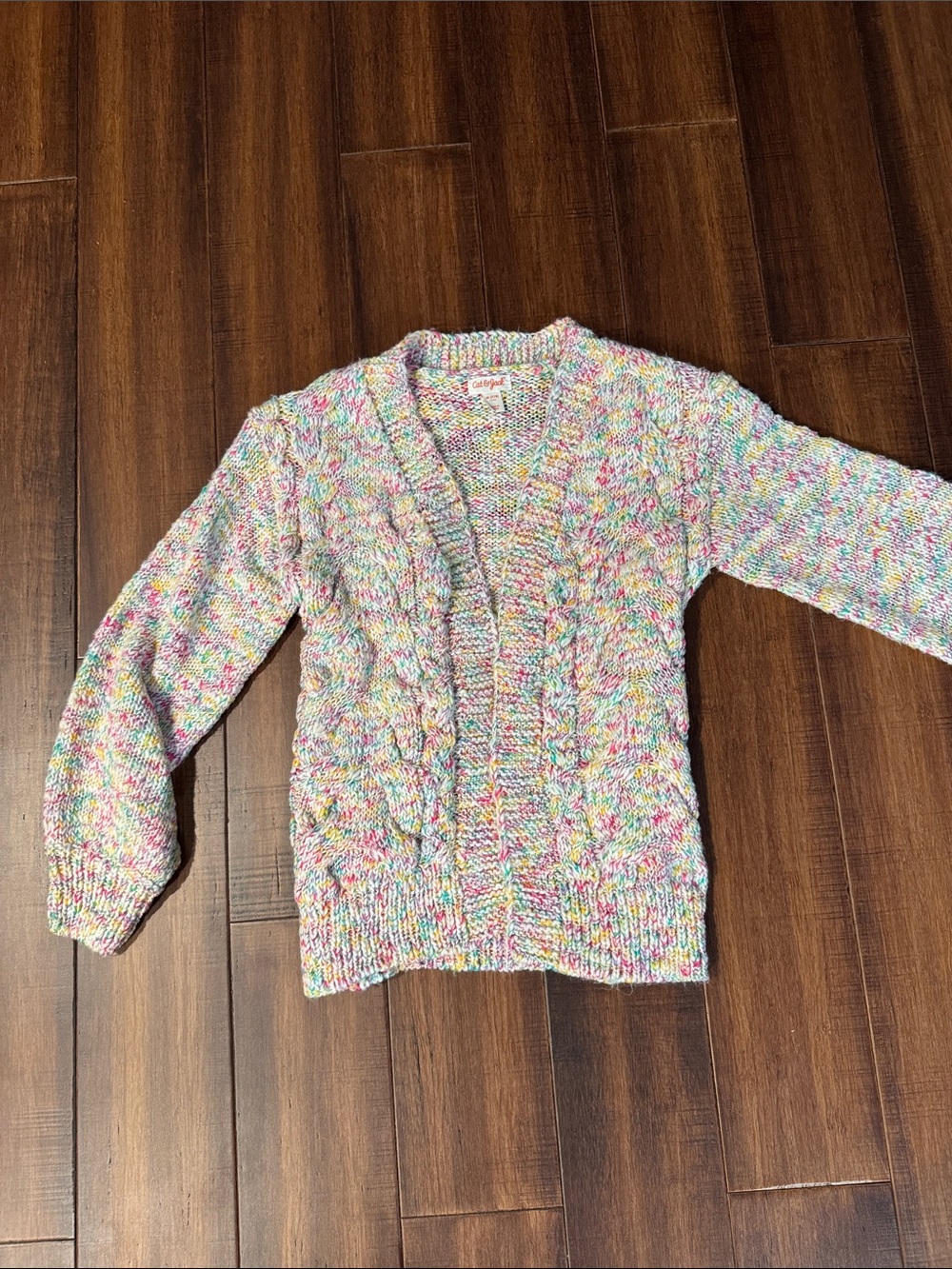 Cat & Jack Multicolor Cable Knit Cardigan Sweater